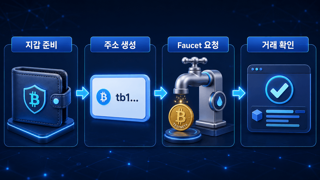비트코인 Testnet4 Faucet에서 테스트넷 토큰을 받는 과정