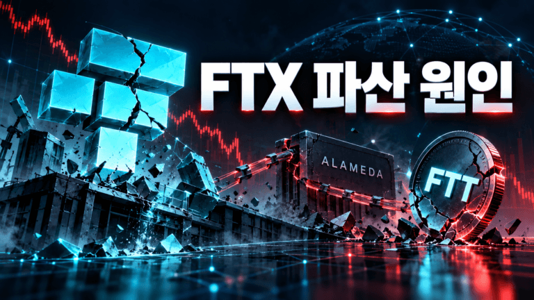 FTX 거래소와 알라메다 및 FTT의 관계를 표현한 FTX 파산 원인 이미지