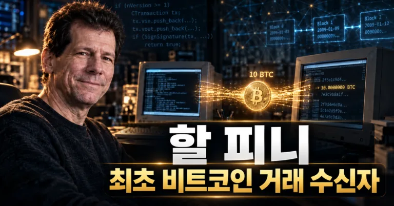 최초 비트코인 거래 수신자 할 피니와 10BTC 전송