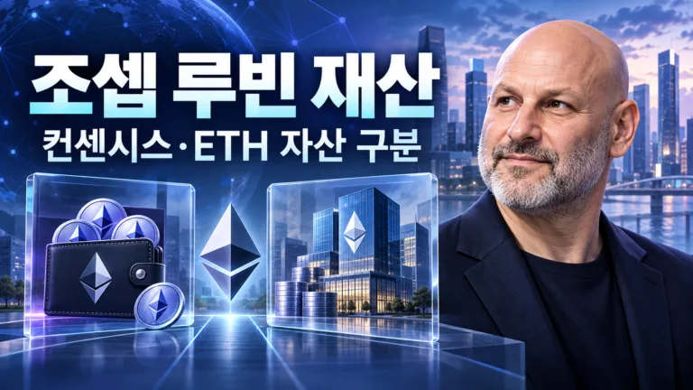 조셉 루빈 재산과 컨센시스 및 개인·기업 ETH 자산 구분