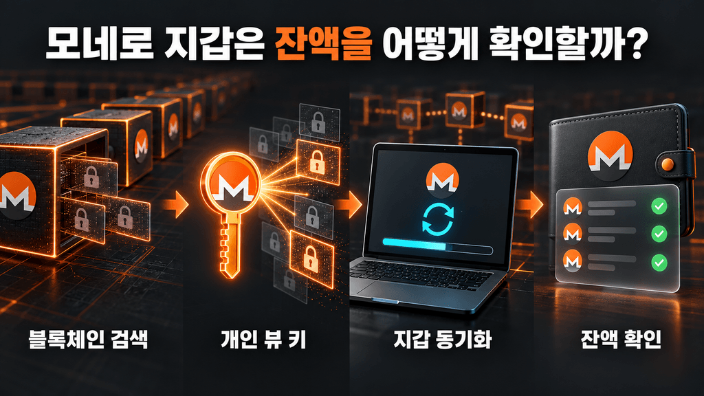 개인 뷰 키를 이용한 모네로 지갑의 블록체인 검색과 잔액 확인 과정