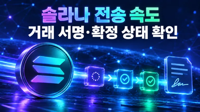 솔라나 전송 속도와 거래 서명 및 확정 상태 확인 방법