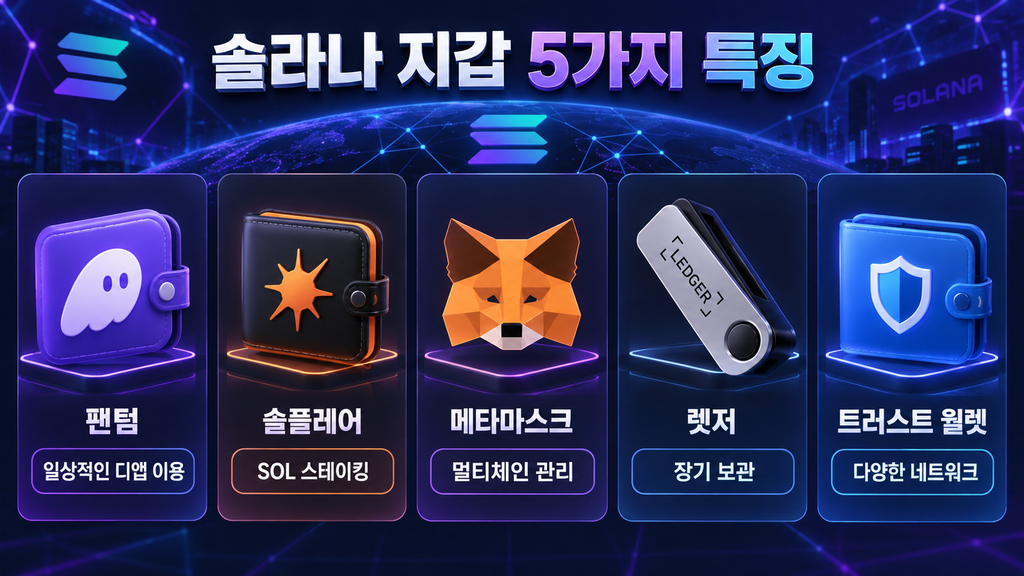 팬텀 솔플레어 메타마스크 렛저 트러스트 월렛 특징 비교