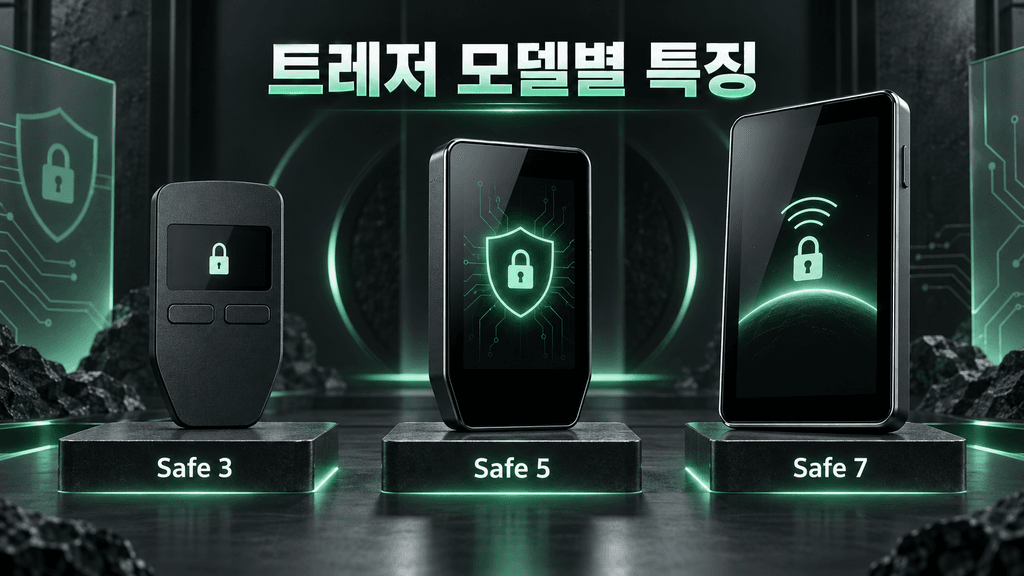트레저 하드웨어 지갑 3가지 모델별 특징