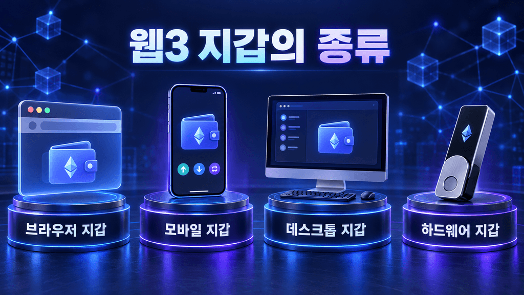 브라우저 모바일 데스크톱 하드웨어 웹3 지갑 종류
